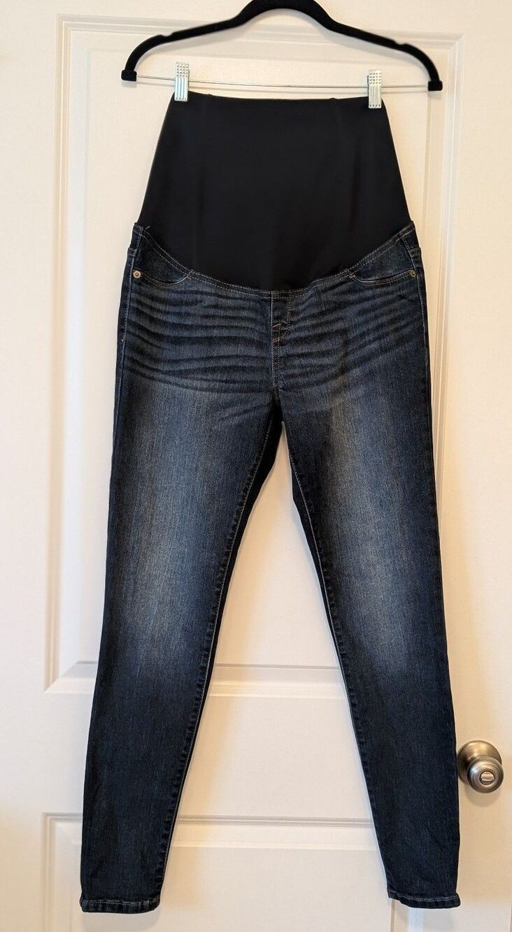Isabel Maternity Women's Size 4 27R Dark Wash Over The Belly Skinny Jeans